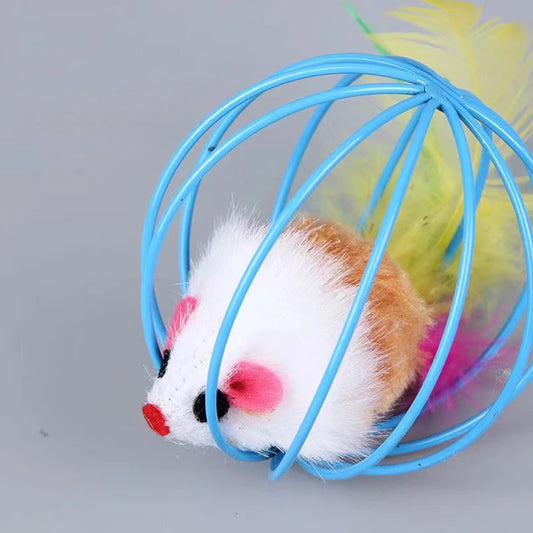 Warmes Käfig Ratte glücklich Katze Plüschtier Simulation Farbe Maus Spaß Katze Ball Lustige Katze Lustige Haustierbedarf