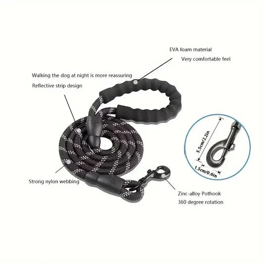 Laisse pour chien Casting avec poignée rembourrée confortable, ULde traction à double vitesse pour le bain des chiens, améliore la sécurité et le contrôle
