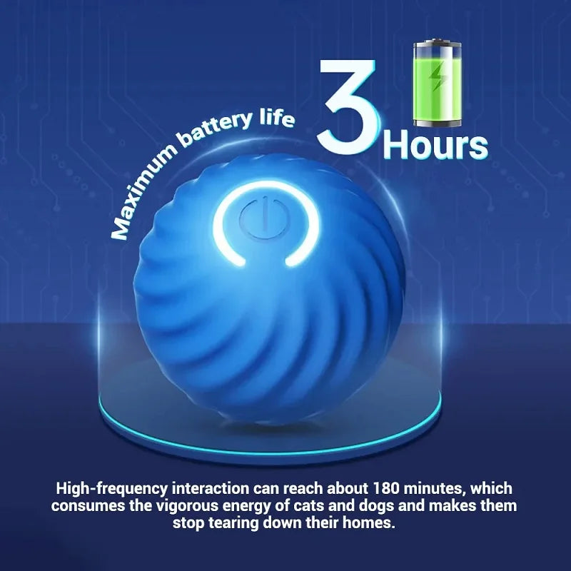 Automatic Rolling Bouncing Ball for Dogs, Smart Moving Chew Toy, USB, AIN