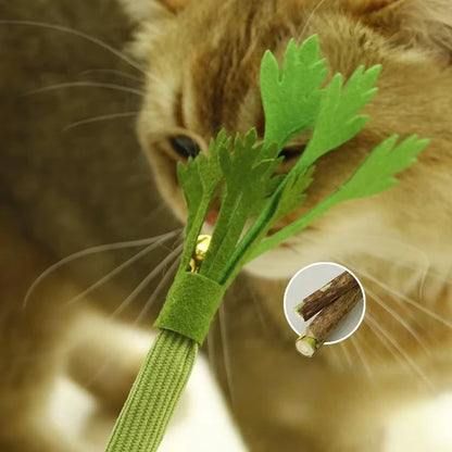 Katzenspielzeug zum Kauen, Katzenminze-Spielzeug zur Zahnreinigung, interaktive Katzen-Kaustäbchen, Katzenminze-Kauspielzeug, Beißspielzeug mit Quietscher für Katzen
