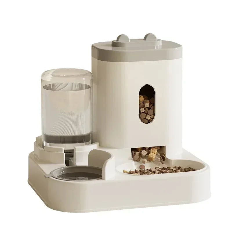 Automatischer Futterspender für Hunde und Katzen mit Wasserspender, erhöhtem Napf und großem Fassungsvermögen, Zubehör für Katzentränken