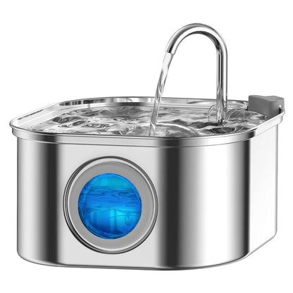 Automatischer Wasserspender aus Edelstahl für Haustiere, 3,2 l, Katzenbrunnen, intelligenter Hundetränke, visuelles Fenster, Trinknapf, Haustierzubehör