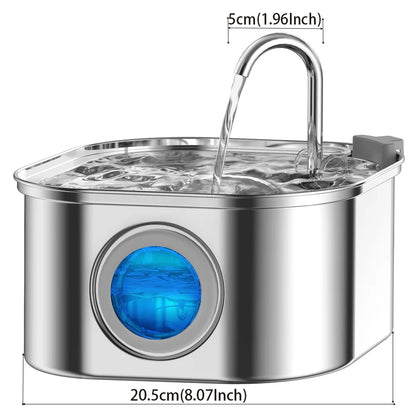 Automatischer Wasserspender aus Edelstahl für Haustiere, 3,2 l, Katzenbrunnen, intelligenter Hundetränke, visuelles Fenster, Trinknapf, Haustierzubehör