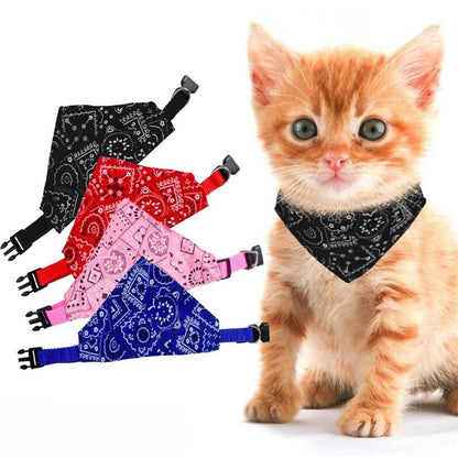 Dreieckiges Haustiertuch, Speicheltuch für Hunde und Katzen, bedrucktes Hundehalsband, verstellbarer Riemen, Kätzchen, Welpenhalstuch, Haustierbedarf