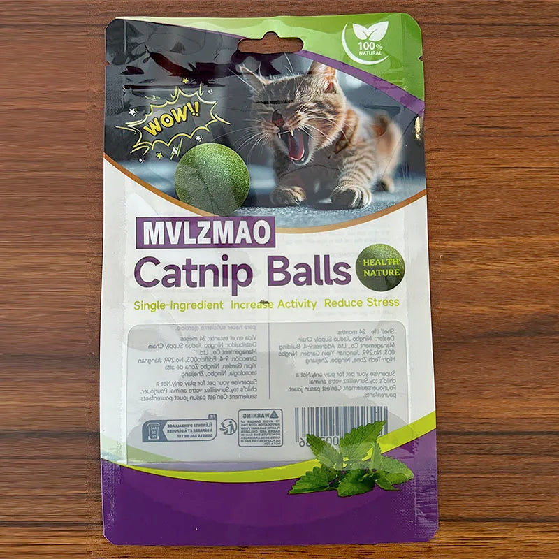Minzspielzeug, essbarer Katzenminzball, sichere Gesundheit für Katzen, Jagdspiel für zu Hause, Spielzeugprodukte, Zahnreinigung, Magen