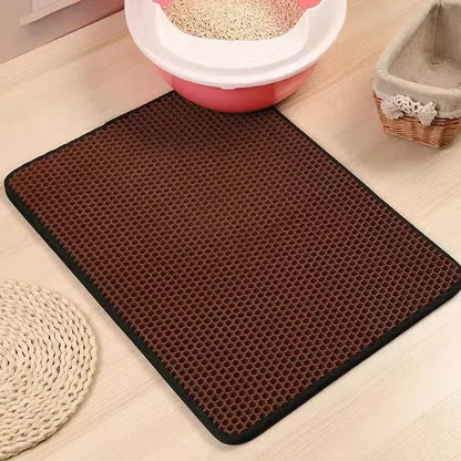 Katzenstreumatte mit Geschenk, doppellagig, wasserdicht, für Katzentoilette, rutschfest, Streufänger, waschbar, sauberer Katzenbettteppich, Produkte