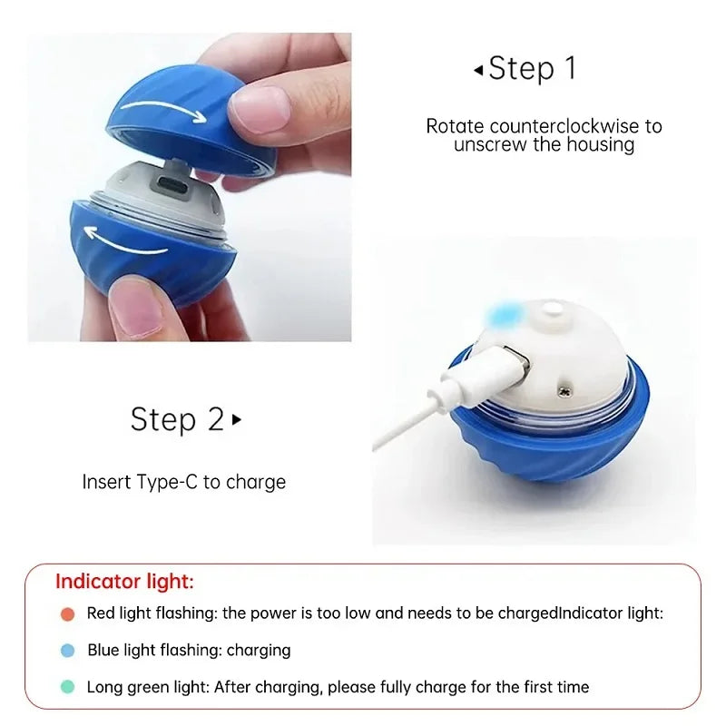 Automatic Rolling Bouncing Ball for Dogs, Smart Moving Chew Toy, USB, AIN