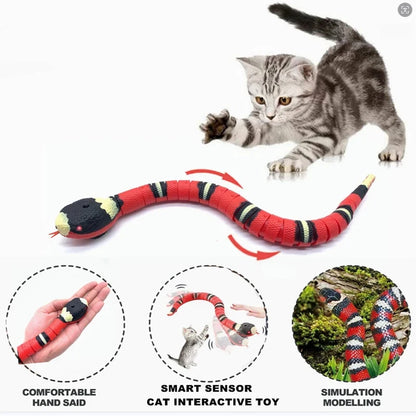 Automatisches Katzenspielzeug, intelligentes interaktives Sensorspielzeug, Schlange, USB-Ladefunktion, Katzenzubehör, Haustierspiel
