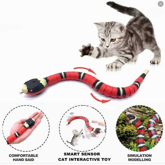 Automatisches Katzenspielzeug, intelligentes interaktives Sensorspielzeug, Schlange, USB-Ladefunktion, Katzenzubehör, Haustierspiel