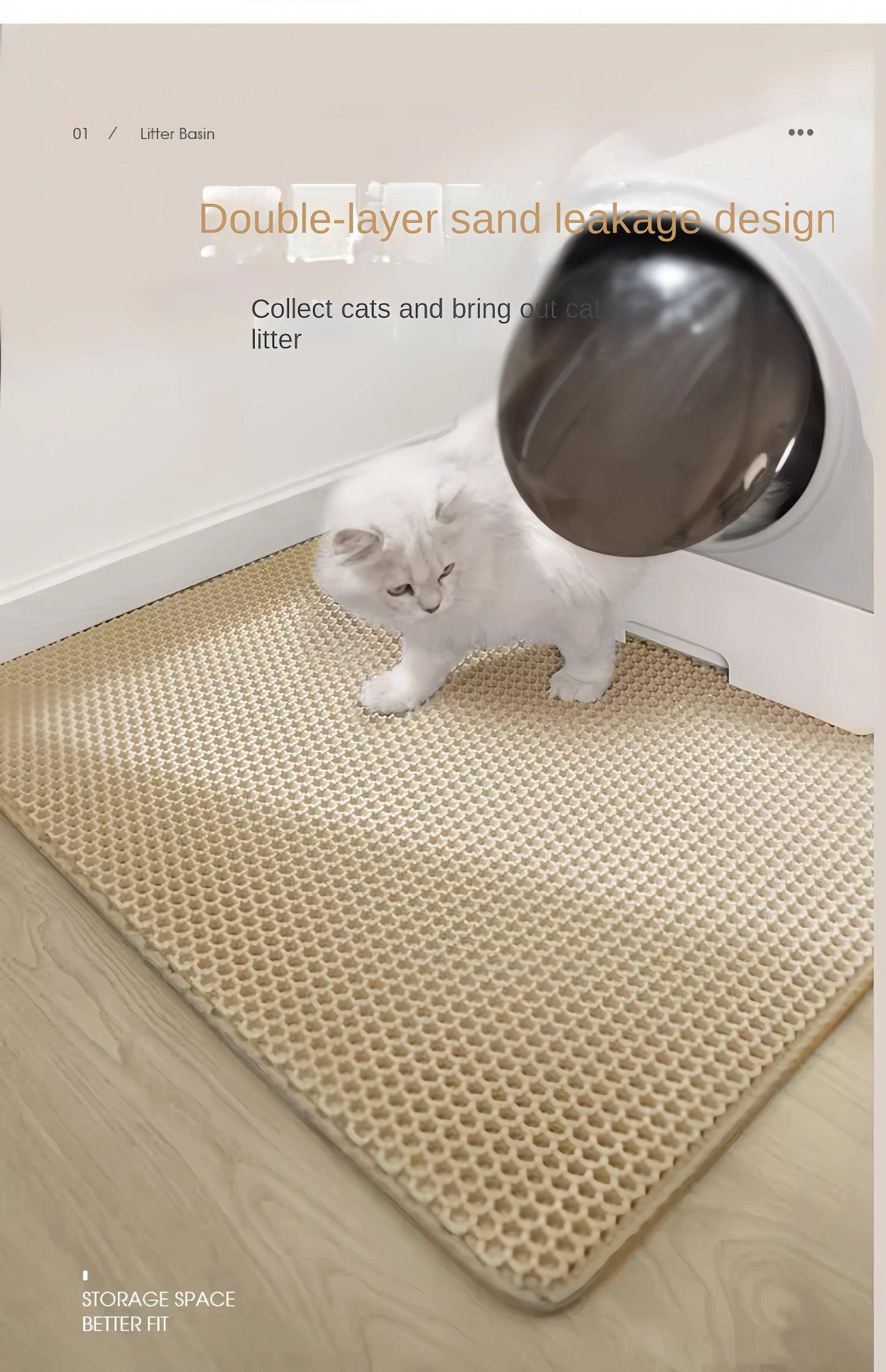 Doppelschichtiger wasserdichter Polymer-Brenner für Katzentoiletten, große Größe, Haustiertoilette