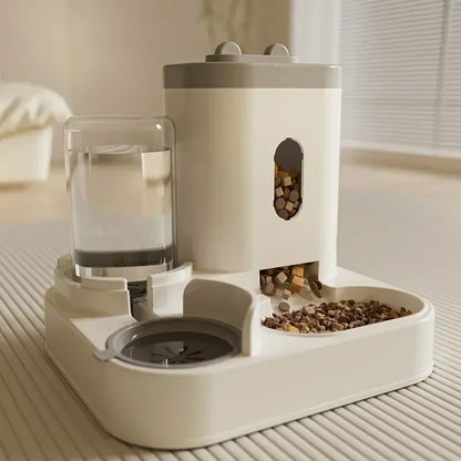 Automatischer Futterspender für Hunde und Katzen mit Wasserspender, erhöhtem Napf und großem Fassungsvermögen, Zubehör für Katzentränken