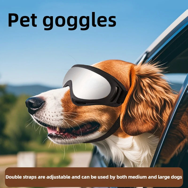 Verstellbare Sonnenbrille für Haustiere, UV-Schutz, Augenschutz, schwarz, vielseitig einsetzbar, Zubehör für Haustierhunde