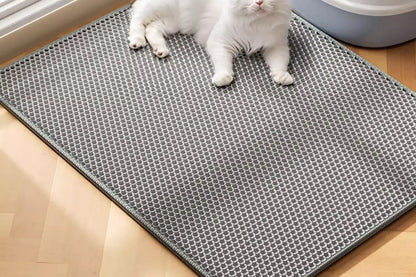 Extragroße Katzenstreumatte, robust, wasserdicht, 2-lagig, rutschfest, waschbar, Bodenschutz für Haustiere, Katzentoilette, Sandstopper