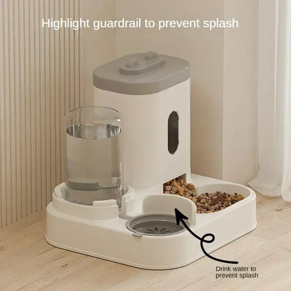 Automatischer Futterspender für Hunde und Katzen mit Wasserspender, erhöhtem Napf und großem Fassungsvermögen, Zubehör für Katzentränken