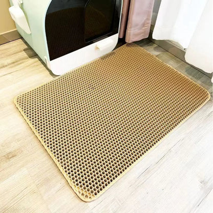 Extragroße Katzenstreumatte, robust, wasserdicht, 2-lagig, rutschfest, waschbar, Bodenschutz für Haustiere, Katzentoilette, Sandstopper