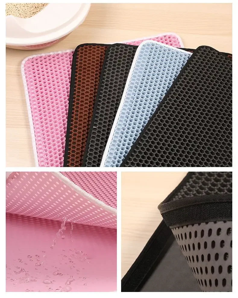 Katzenstreumatte mit Geschenk, doppellagig, wasserdicht, für Katzentoilette, rutschfest, Streufänger, waschbar, sauberer Katzenbettteppich, Produkte