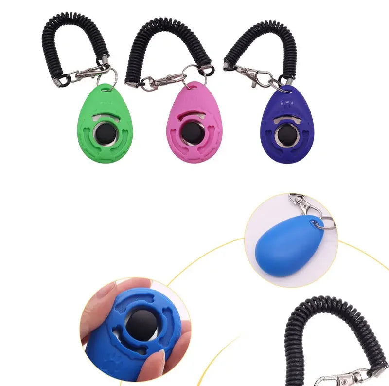 Hundetraining-Clicker, für Haustiere, Katze, Hund, Trainer, Verwendung für Katze, Welpe, Vögel, Pferde, Hilfe, verstellbare Handschlaufe, Klang, Schlüsselanhänger