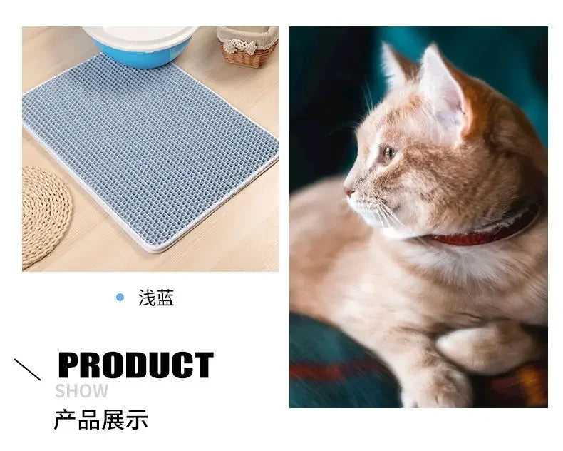 Katzenstreumatte mit Geschenk, doppellagig, wasserdicht, für Katzentoilette, rutschfest, Streufänger, waschbar, sauberer Katzenbettteppich, Produkte