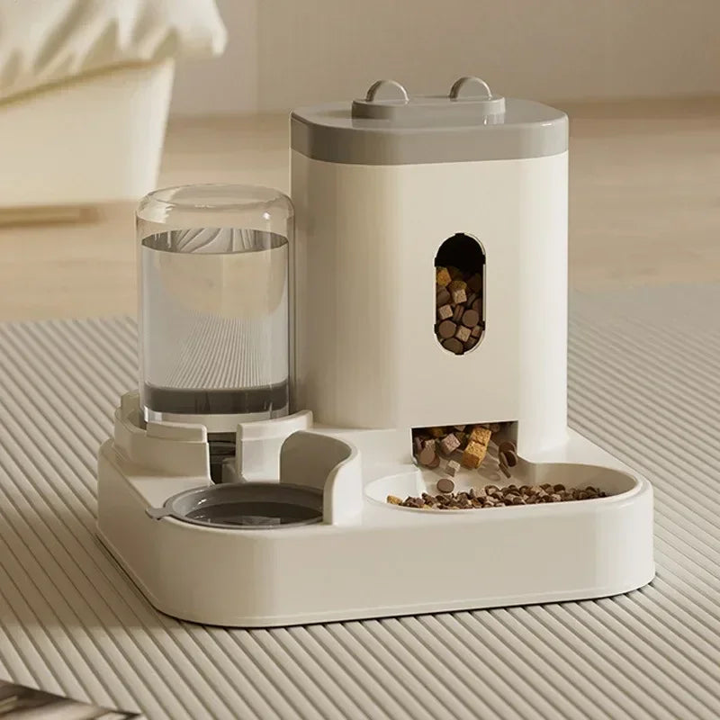 Automatischer Futterspender für Hunde und Katzen mit Wasserspender, erhöhtem Napf und großem Fassungsvermögen, Zubehör für Katzentränken