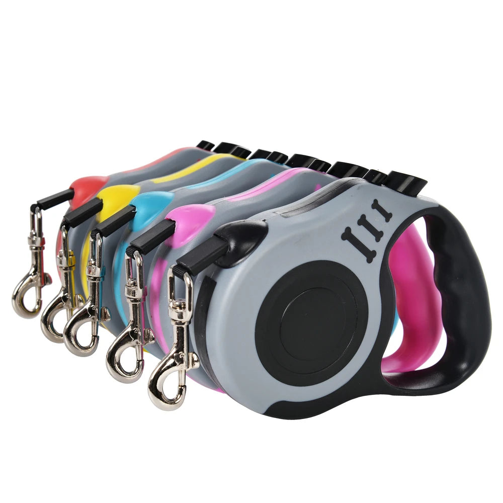 Hundeleine 3m 5m für kleine Hunde, Katzen, automatisch einziehbare, robuste Nylonleine für Welpen, Reisen, Outdoor, Spaziergänge, Wanderungen, Zugseil