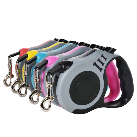 Hundeleine 3m 5m für kleine Hunde, Katzen, automatisch einziehbare, robuste Nylonleine für Welpen, Reisen, Outdoor, Spaziergänge, Wanderungen, Zugseil