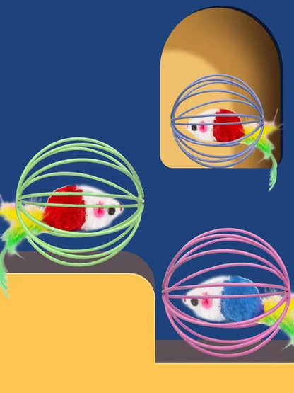 Warmes Käfig Ratte glücklich Katze Plüschtier Simulation Farbe Maus Spaß Katze Ball Lustige Katze Lustige Haustierbedarf