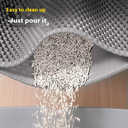 Extragroße Katzenstreumatte, robust, wasserdicht, 2-lagig, rutschfest, waschbar, Bodenschutz für Haustiere, Katzentoilette, Sandstopper