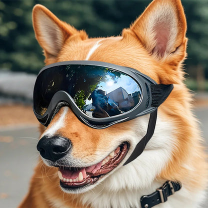 Verstellbare Sonnenbrille für Haustiere, UV-Schutz, Augenschutz, schwarz, vielseitig einsetzbar, Zubehör für Haustierhunde