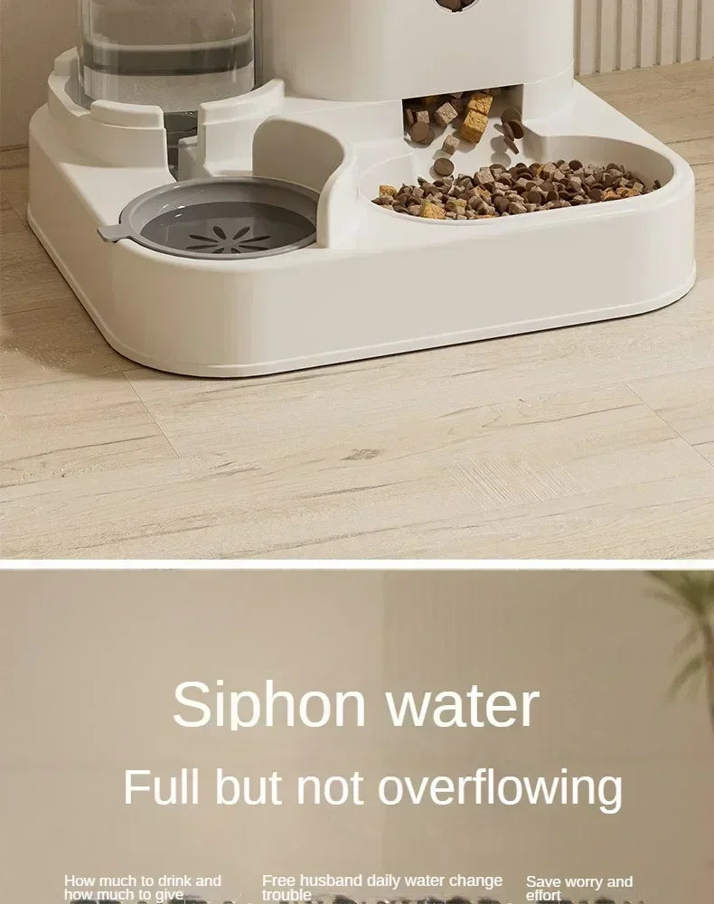 Automatischer Futterspender für Hunde und Katzen mit Wasserspender, erhöhtem Napf und großem Fassungsvermögen, Zubehör für Katzentränken