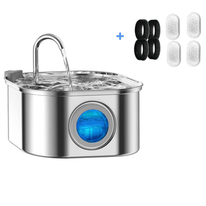 Automatischer Wasserspender aus Edelstahl für Haustiere, 3,2 l, Katzenbrunnen, intelligenter Hundetränke, visuelles Fenster, Trinknapf, Haustierzubehör