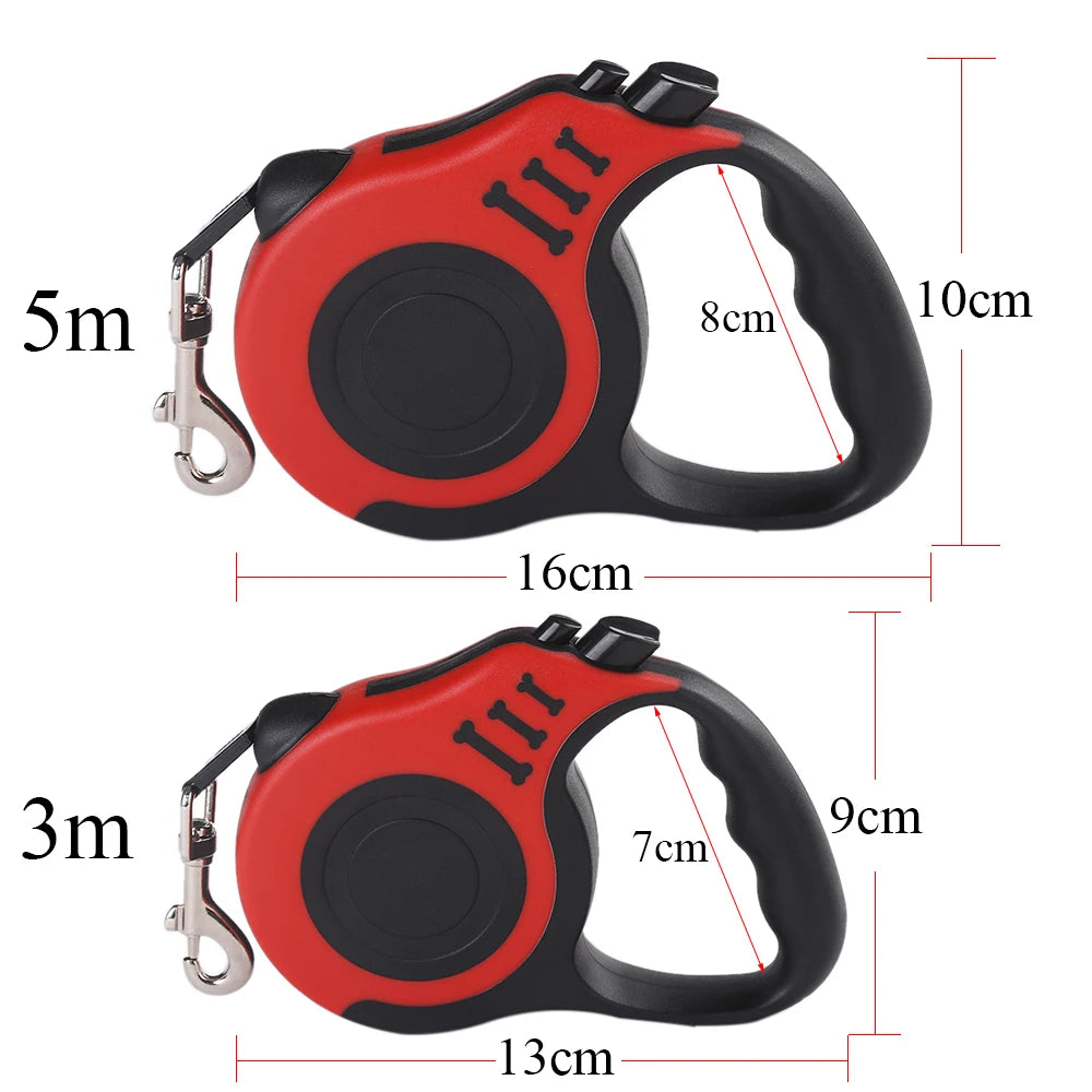 Hundeleine 3m 5m für kleine Hunde, Katzen, automatisch einziehbare, robuste Nylonleine für Welpen, Reisen, Outdoor, Spaziergänge, Wanderungen, Zugseil
