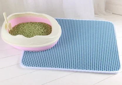 Katzenstreumatte mit Geschenk, doppellagig, wasserdicht, für Katzentoilette, rutschfest, Streufänger, waschbar, sauberer Katzenbettteppich, Produkte