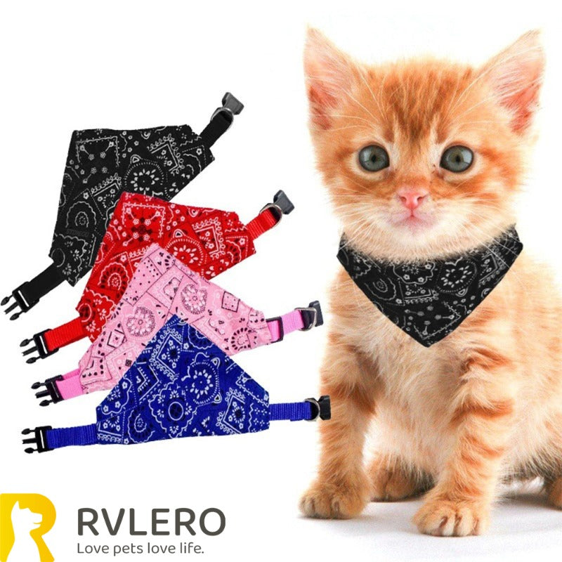 Dreieckiges Haustiertuch, Speicheltuch für Hunde und Katzen, bedrucktes Hundehalsband, verstellbarer Riemen, Kätzchen, Welpenhalstuch, Haustierbedarf