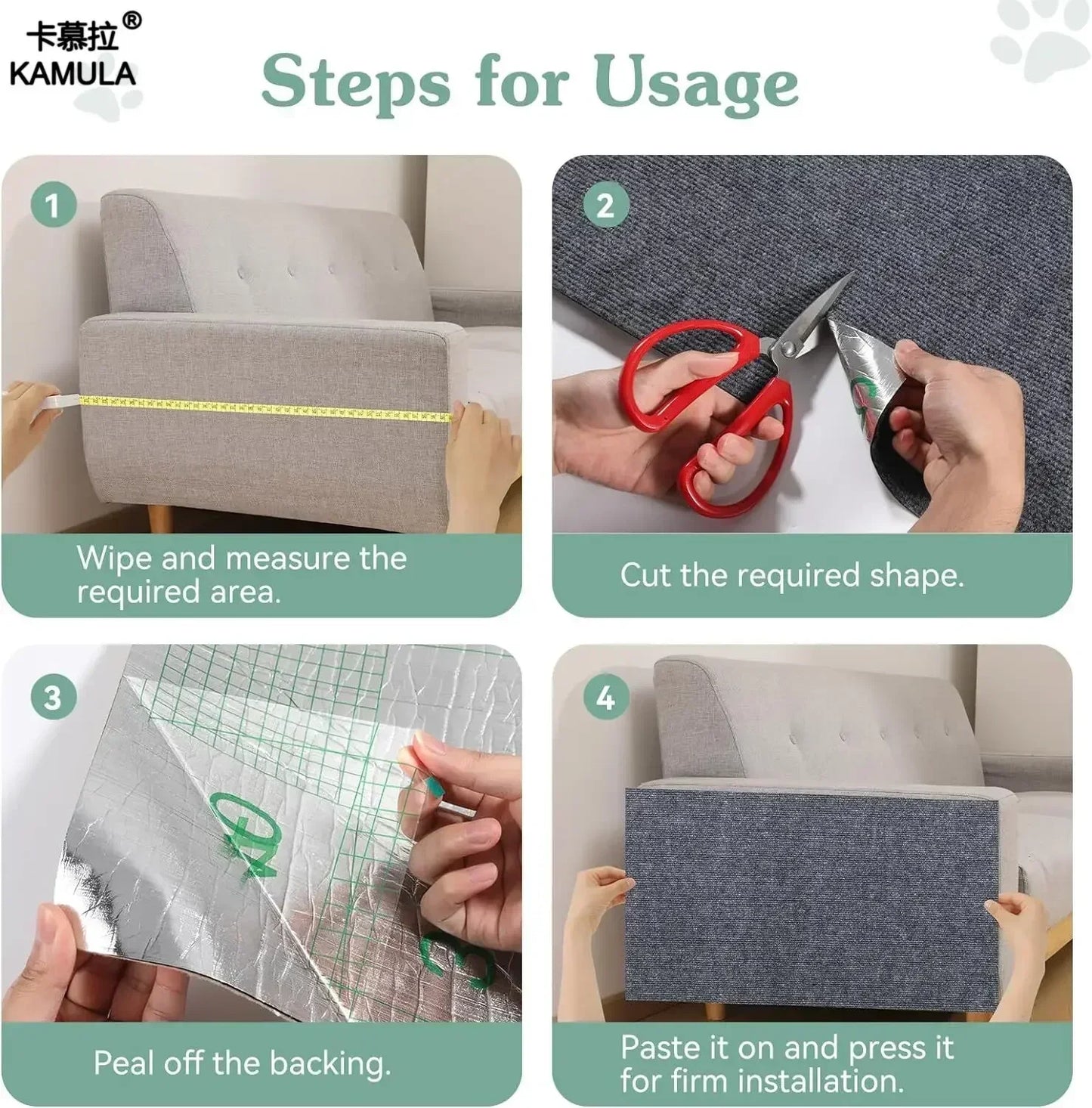 Selbstklebende Katzenkratzmatte, Katzenkratzpad, Eckwand, DIY, Möbelschutz