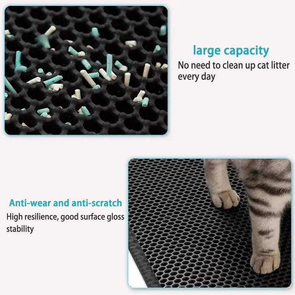 Katzentoilette-Matte, wasserdicht, doppellagig, Haustier-Katzenklo, Haustier-Toilette, rutschfest, Sand, waschbar, Haustier-Reinigung