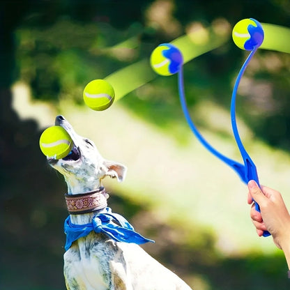 Tennisball-Wurfstock für Haustiere – Interaktives Outdoor-Hundetrainingsspielzeug, langlebiger Ballwerfer für Hundesport und Spieltraining