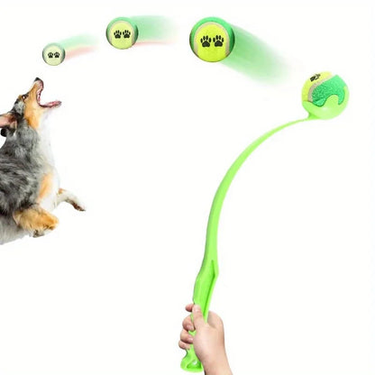 Tennisball-Wurfstock für Haustiere – Interaktives Outdoor-Hundetrainingsspielzeug, langlebiger Ballwerfer für Hundesport und Spieltraining