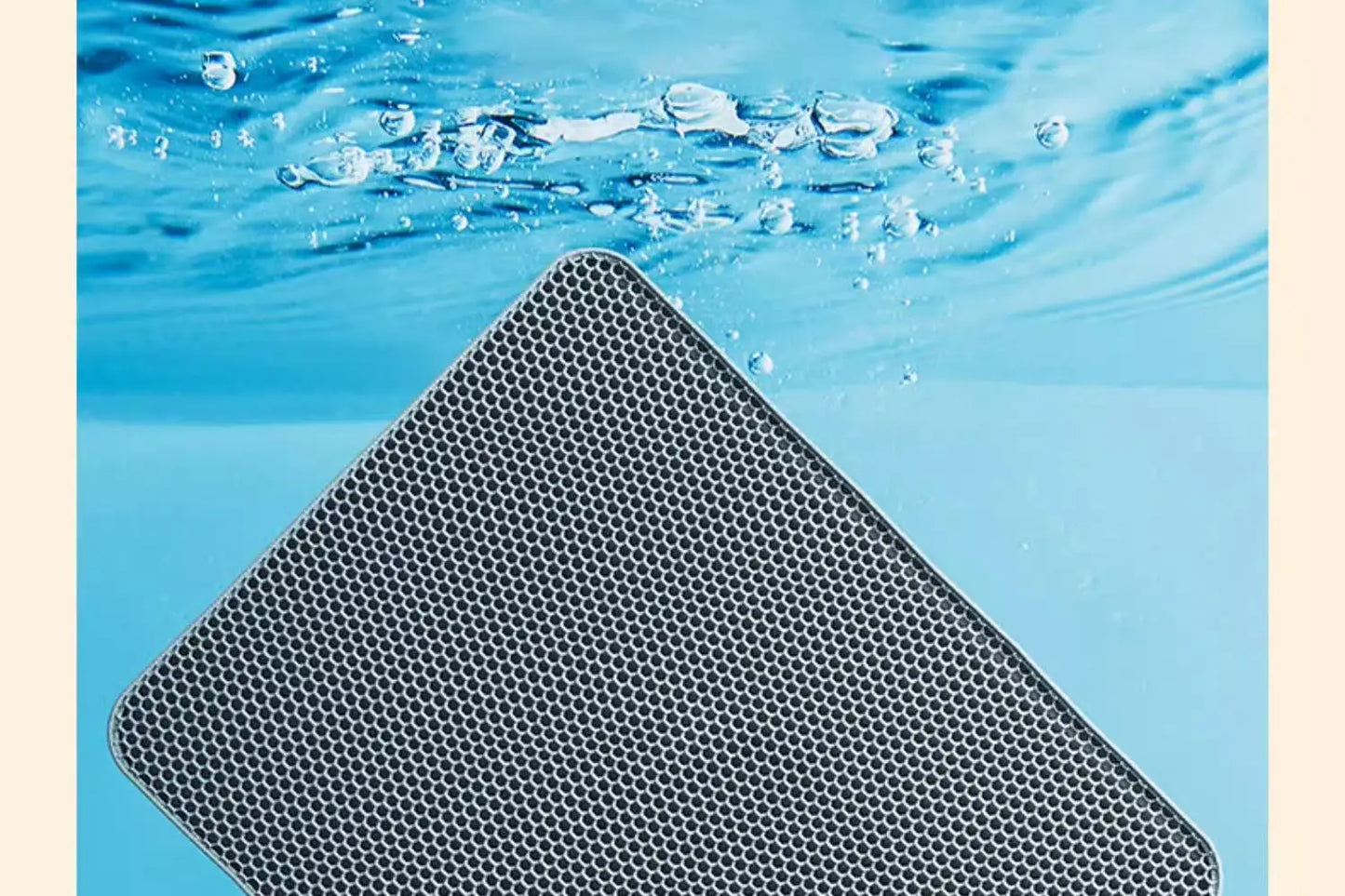 Extragroße Katzenstreumatte, robust, wasserdicht, 2-lagig, rutschfest, waschbar, Bodenschutz für Haustiere, Katzentoilette, Sandstopper