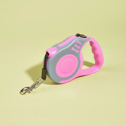 Hundeleine 3m 5m für kleine Hunde, Katzen, automatisch einziehbare, robuste Nylonleine für Welpen, Reisen, Outdoor, Spaziergänge, Wanderungen, Zugseil