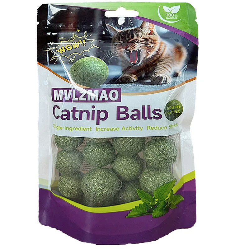Minzspielzeug, essbarer Katzenminzball, sichere Gesundheit für Katzen, Jagdspiel für zu Hause, Spielzeugprodukte, Zahnreinigung, Magen