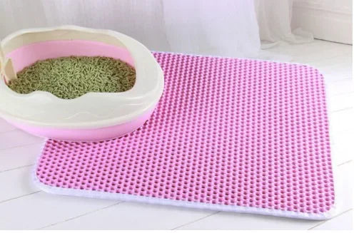 Katzenstreumatte mit Geschenk, doppellagig, wasserdicht, für Katzentoilette, rutschfest, Streufänger, waschbar, sauberer Katzenbettteppich, Produkte